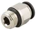 Fitting, G1/2", Male Thread, Ø14 mm, Push-In Connector, Brass, 32mm, Pack of 10 pieces